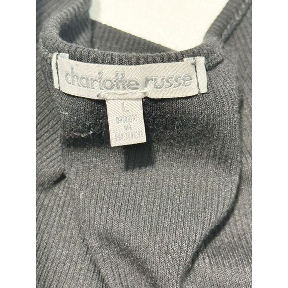 Charlotte Russe Womens Ring Linked Cut Out Long Sleeve Crop Top Black Size Large - Picture 2 of 10